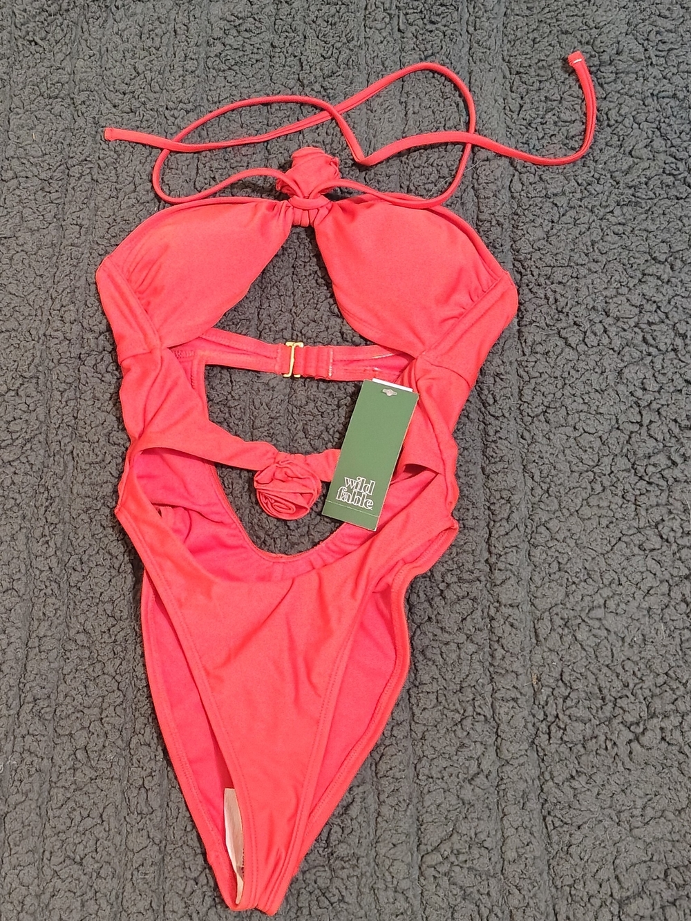 wild fable Bright Red Cutout One-Piece Swimsuit